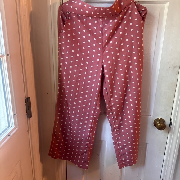 Womens blush pink polka dot pants - Picture 3 of 4